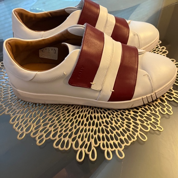 Mens Bally sneakers Velcro straps white and red size 10.5 - Picture 4 of 4